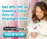 30% OFF ALL Greeting Cards at OvernightPrints! use